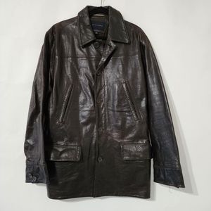 Banana Republic Vintage Men's Brown Leather Jacket XL